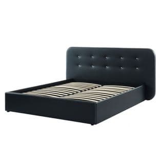 Lit Coffre Matcha  Simili Noir  160x200 Sommier Inclus