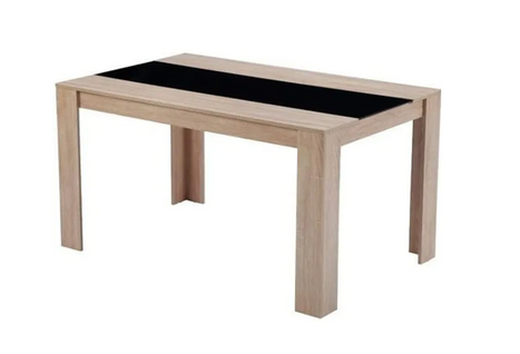 Table De Séjour Damia  Noir Et Effet Chêne  140cm