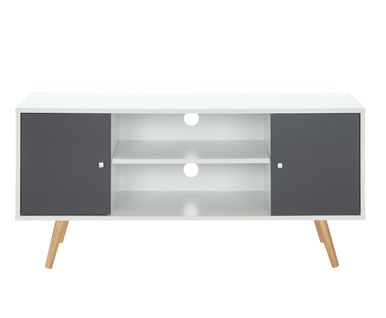 Meuble Tv Babette  Blanc Et Gris Anthracite  116cm