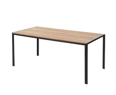 Table De Séjour Soho  Placage Bois Et Métal Noir  180cm