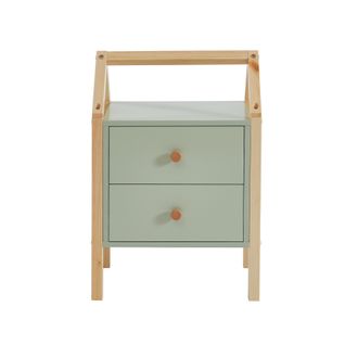 Table De Chevet Tiny  Vert  2 Tiroirs