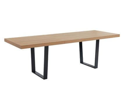Table Extensible Felix  Effet Chêne Et Métal Noir  180 à 240cm