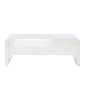 Table Basse Darwin  Laqué Blanc Brillant  1 Tiroir