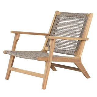 Fauteuil De Jardin Merano En Bois D'acacia Fsc Blanchi Et Résine  Tressée Coloris Naturel