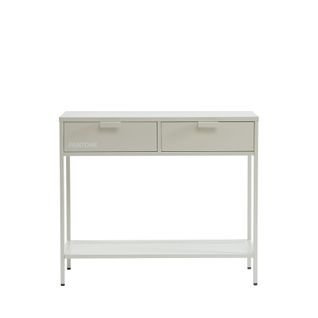 Nino - Console 2 Tiroirs En Métal Pantone L100cm - Couleur - Beige