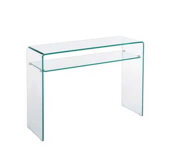 Console Ginza Verre Trempé Transparent 110 Cm Double Plateau