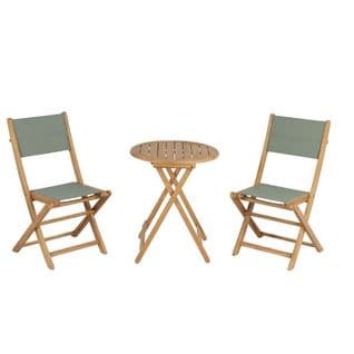 Ensemble Table Et Chaises Safari 2 Places En Bois Teck Fsc