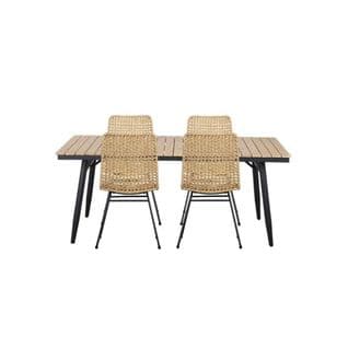 Ensemble Table Alba En Bois D'acacia Fsc Et 4 Chaises De Jardin