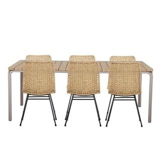 Ensemble Table Asti En Bois D'acacia Fsc 200 Cm Et 6 Chaises De Jardin