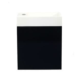 Meuble Lave-mains Java Pack Noir Mat + Vasque Blanche 40,2 X 48,6 X 25,1 Cm -