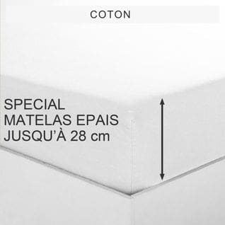 Drap-housse Matelas Épais Coton Tertio® -90 X 190