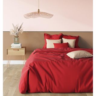 Housse De Couette Coton Tertio®  Rouge Carmin -140 X 200