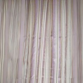 Voilage En Organza à Rayures - 140x260 Cm - Vieux Rose