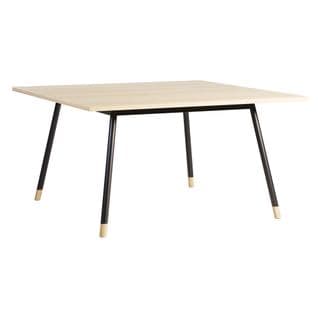 Table de réunion carrée K2 L.140-P.140 cm imit chêne/noir