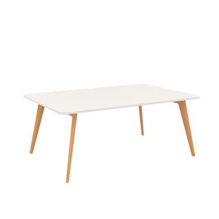 Table de réunion rectangulaire FOLD L.180-P.120 cm blanc/ hêtre