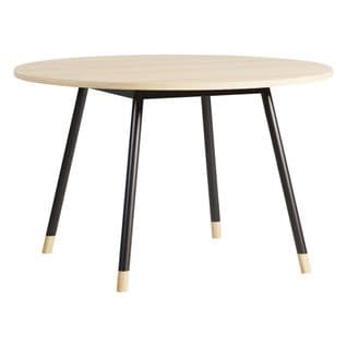 Table de réunion ronde K2 Ø.120 cm imitation chêne/noir