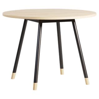 Table de réunion ronde K2 Ø.100 cm imitation chêne/noir