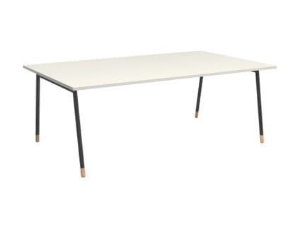 Table de réunion rectangulaire K2 L.200-P.120 cm blanc/noir