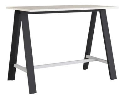 Table haute NUMA 140x80 cm BUT PRO blanc / pieds métal noir