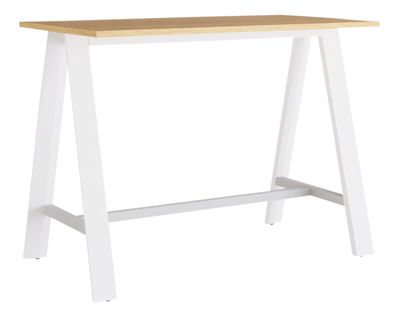 Table haute NUMA 140x80 cm BUT PRO imitation chêne / pieds métal