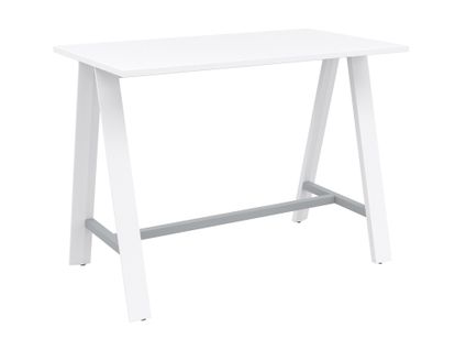 Table haute NUMA140x80 cm BUT PRO blanc / pieds métal