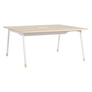 Bureau 2 postes K2 L.160-P.140cm imit chêne/blanc