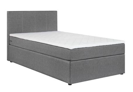 Lit boxspring 120x200 cm avec matelas et sommier CAROLINA gris