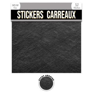 2 Stickers Effet Ardoise - 30 X 30 Cm - Noir