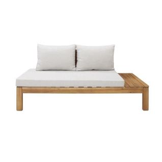 Banquette De Jardin En Bois D'acacia Fsc 2 Personnes Avec Coussins Sana