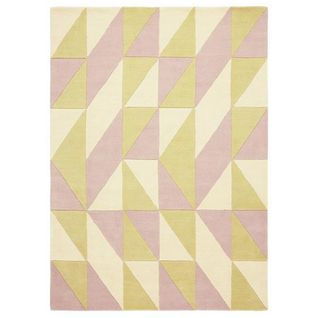 Tapis De Salon Design Atoll En Laine - Rose - 160x230 Cm