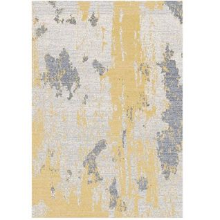 Tapis Moderne Tissé Plat à Motifs Avon En Polypropylène - Jaune Moutarde - 160x230 Cm