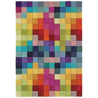 Tapis à Motifs Flashy En Laine - Multicolore - 140x200 Cm