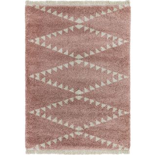 Tapis épais style berbère DIKO - Rose - 120x170 Cm