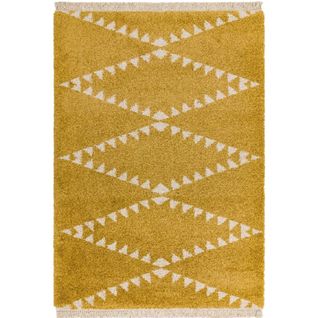 Tapis Style Berbère Diko En Polypropylène - Jaune Moutarde - 120x170 Cm