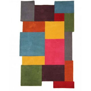 Tapis Moderne Et Design Arty En Laine - Multicolore - 90x150 Cm