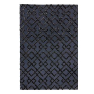 Tapis Tufté Main Kennet En Viscose - Noir - 120x170 Cm