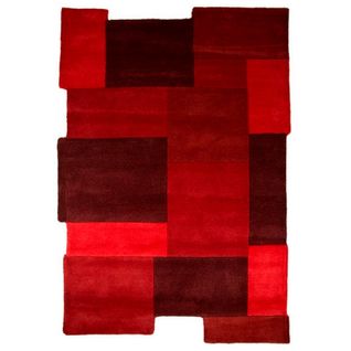 Tapis Moderne Et Design Arty En Laine - Rouge - 120x170 Cm