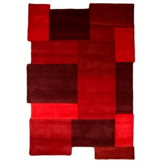 Tapis Moderne Et Design Arty En Laine - Rouge - 160x230 Cm