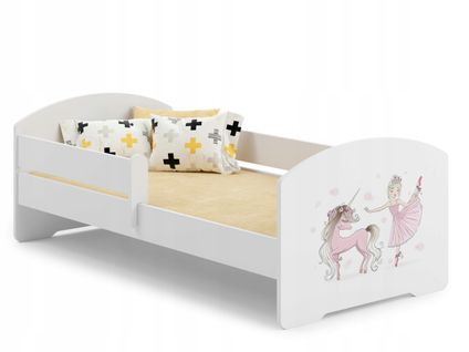 Lit Simple Avec Matelas Sticker Fille Et Cheval 140 X 70