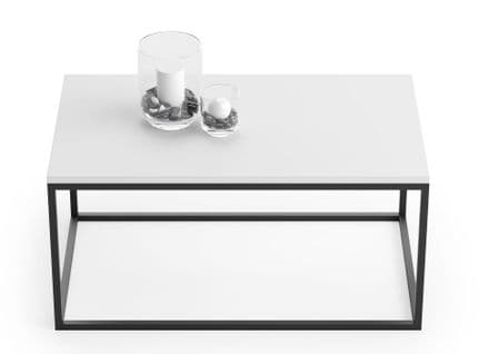 Table Basse Plateau Blanc 100 X 60 X 48