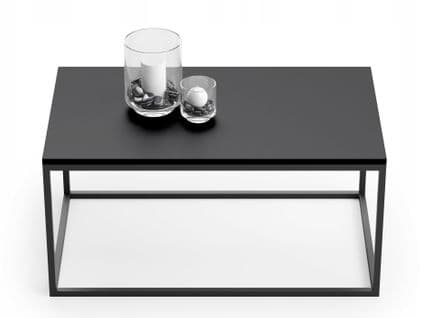 Table Basse Plateau Noir 100 X 60 X 48
