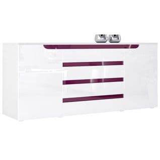 Buffet Bas  Blanc Mat Et Blanc Laqué (lxhxp) : 166 X 72 X 35