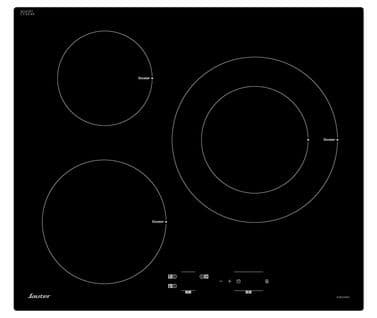 Table De Cuisson Induction - 3 Zones - 7200w - L60 X P52cm - Revêtement Verre - Noir - Spi4300b