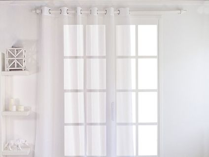 Voilage Sablé Grande Largeur Blanc 240 X 240 Cm - Enjoy Home