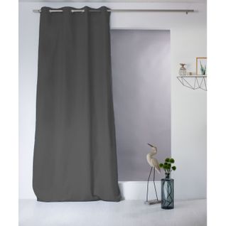 Rideau Uni Effet Bachette - 135 X 240 Cm - Gris Foncé