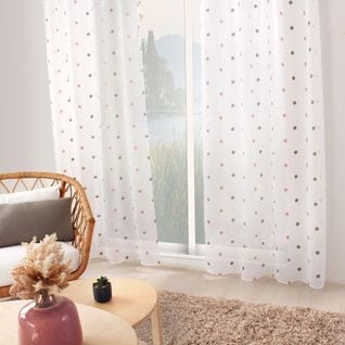 Voilage Smarties Gris / Rose 140 X 240 Cm - Enjoy Home