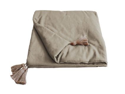 Edredon Panama Avec Pompons Jute Naturel 90 X 190 Cm - Enjoy Home