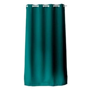 Rideau En Toile Unie Basic à 8 Oeillets - Longueur 240 Cm X Largeur 140 Cm - Vert Émeraude