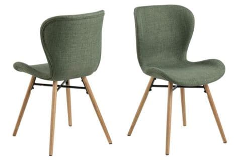 Chaises Tissu Et Bois Chêne (lot De 2) - Matilda