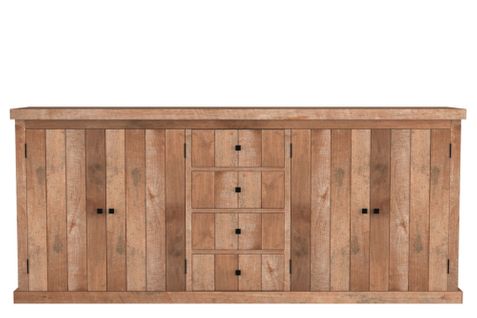 Buffet Bas En Bois Massif Recyclé 4 Portes 4 Tiroirs L 220 Cm - Linas